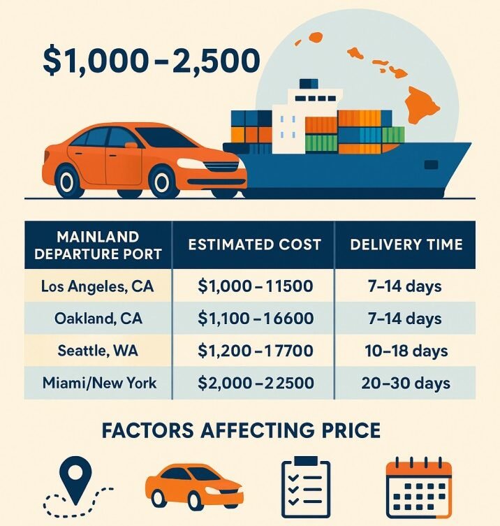 how much is it to ship a car to Hawaii
