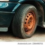 rust on wheels of car